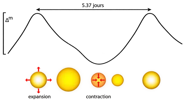 Courbe de luminosité de Delta Cephei