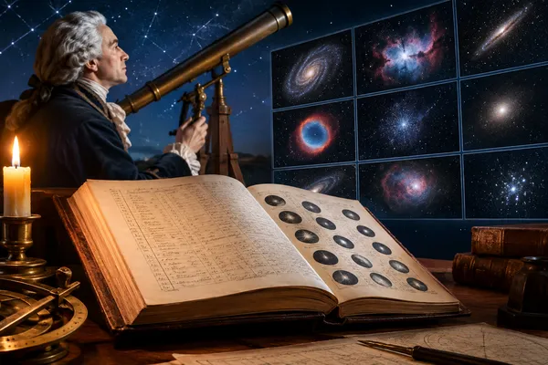 Messier observant à la lunette